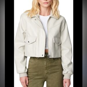 Blank NYC Women's Off-White Leather Jacket